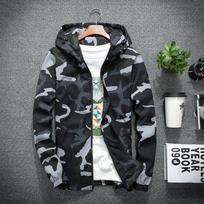 Men Casual Hoodie Jackets Spring Camo Hooded Windbreaker Coat Male Outwear Streetwear Outdoor Jacket S