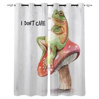 Frog Mushroom Wood Blackout Curtains For Bedroom Blinds Drapes Window Curtains For Living Room High Shading W135 x H60cm
