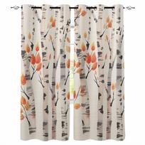 Hand Drawn Watercolor Lines On Tree Leaves Blackout Curtains For Living Room Bedroom Window Treatment Blinds Drapes W135 x H60cm white