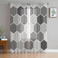 Pilkos medaus koriai Modernios užuolaidos svetainei Skaidrios tiulio užuolaidos Langų plonos užuolaidos miegamojo aksesuarams Dekoravimas W135 x H114cm gray