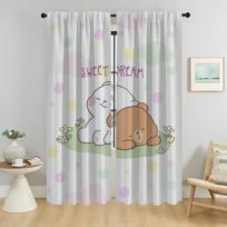 Modern Living Room Curtains 2 Pieces Kawaii Bear Halloween Decoration Blackout Curtain Home Interior Curtains for Camera Shades W50xH70cmx2pcs