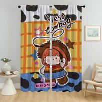 Modern Living Room Curtains 2 Pieces Cute Girl Shades Partition Blackout Curtain Home Interior Curtains for Camera Kitchen Child W50xH70cmx2pcs