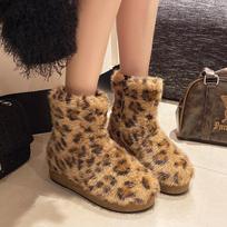 Fashion Fur Women Leopard Ankle Boots Winter Platform Shoes Woman 2025 Trend Fashion Warm Dress New Snow Short Plush Boots Mujer Botas 35 ruda