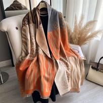 Prabangus žieminis kašmyro šalikas moteriškas dizainas šiltas pashmina antklodė pončo kaklaskarės Moteriškos skaros apvyniojamos storos Foulard Bufanda brown