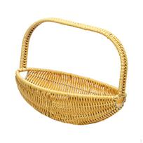 Flower Basket Picnic with Handle Handmade Woven Hand for Candy 34.5x28.5 cm geltona