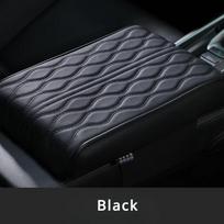 Wave Embroider PU Leather Car Armrest Mat Center Console Arm Rest Protection Cushion Auto Armrests Storage Box Cover Pad juoda