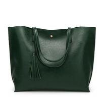 Retro Women's Tote Bags Portable Large Capacity PU Leather Shoulder Bags Fashion Tassel Underarm Bags Casual Commuter Handbags gray