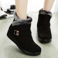 Madingi žiemos batai moterims Šilti pliušiniai sniego batai moteriai Kulniukas Botas Mujer Užtrauktukas Neslystantys Loafers Ponios Kasdieniai Patogūs Plokščiapadžiai Botas 35 juoda