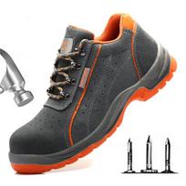 Madingi smūgiams ir pradūrimams atsparūs saugos batai Vyriški vasariniai tvirtu padu kvėpuojantys saugos batai scarpe antinfortunistiche uomo H804 36 pilka spalva