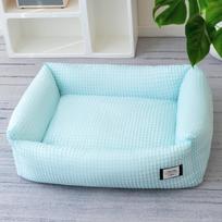 Four Seasons General Kennel Breathable Checkered Dog Mat Can Be Detachable Teddy Bear Small Dog and Cat Kennel Sleeping Pet Supplies S: 45 * 35 * 18cm