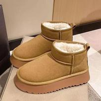 Fashion New Winter Warm Boots Fur Ladies Snow Boots Sheepskin Wool Low-cut Warm Fur Shoes Man and Women Winter Short Boots 36-41 36 ruda