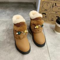 Fashion Fur Booties Ladies Snow Boots Chunky Female Shoes Ankle Platform Round Toe Boot Protective Winter Waterproof Non Slip Comfrtable 35