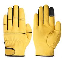 Child's MOTO Sport Touch Screen Bike Riding Safety Mechanic Working Glove Sheepskin Industrial Gloves550MY S geltona