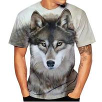 Animal Wolf 3D Print T-Shirts Summer Men Casual Fashion Streetwear Oversized Short Sleeve T Shirt Tees Tops Clothing S black