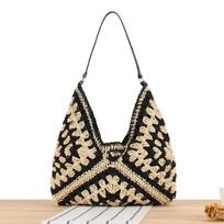 Women Weaving Clutches Top-handle Bag Large Portable Shoulder Bag Summer Beach Purses Shopper Satchel Female Tote Bags Handbags