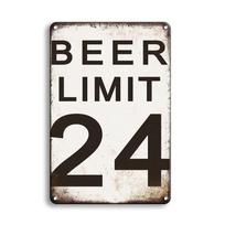 1pc Beer Limit 24 Metal Sign Pub Sign Metal Plate Garage Sign Art Wall Decor Man Cave Bar Pub Metal Poster Decor Accessory juoda
