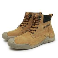 Fashion Outdoor Leather Men Boots Winter with Fur Super Warm Snow Boots Men Winter Casual Shoes Sneakers Anti-slip Wearable Ankle Boots 38 ruda