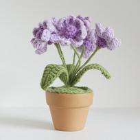 Rankomis nertas nėrimo ramunėlių bonsai rankų darbo gėlės vazoninis dirbtinis rankomis megztas ornamentas amatai automobiliui, biurui, stalui, namų dekorui