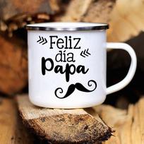 Best Dad In The Word Print Mug Camping Handle Mugs Handle Campfire Party Enamel Cup Creative Coffee Cups The Best Gifts for Dad 360ml white