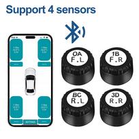 Motorcycle TPMS Bluetooth 5.0 Tire Pressure Monitoring System External Sensor for IOS/Android Motorcycle Accessories 4-sensors