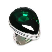 Chromas Diopsidas Brangakmenis Rankų darbo 925 Sterlingas Sidabras Papuošalas Žiedo Dydis 6.5 u9H59 black