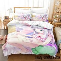 Home Living Luxury  Sagiri Izumi Bedding Set Cartoon Anime three-piece set Adult Kid Bedroom Duvet cover Sets 3D Kawaii Girls 70x133cm 2pcs