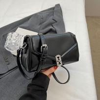 Women's High-end Fashion Soft Leather Crossbody Bag  New Simple All-match Small Square Bag Korean Style Design Shoulder Bags (20cm<Max Length<30cm) gray