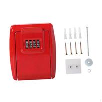 Key Lock Box Alloy Easy Installation Portable Storage Organizer Wall Mounted for Indoor raudona