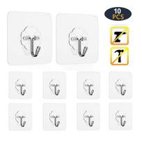 10/20 vnt sieniniai kabliukai besiūliai lipnūs kabliukai durų sieniniai kabliai Skaidrus daugkartinis pakabinamas kabliukas virtuvei vonios kambariui 10pcs