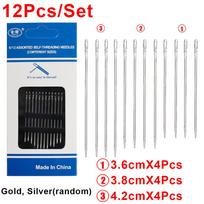 60/1Pcs Blind Needle Elderly Needle-side Big Hole Hand Stainless Steel Sewing Needless Threading Household DIY Sewing Needles 12Pcs(1 set)