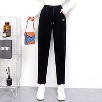 Winter Cashmere Slim and Thick Casual Sweatpants 2XL juoda