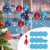 Kalėdinė dekoracija pakabukas, tuščia dekoracija, kabantys papuošalai valgomajam Diameter 8cm 12Pcs blue