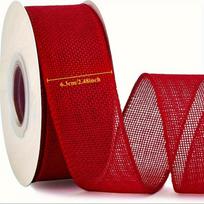 Red Burlap Ribbon with Wired Edge, 2.48-Inch x 10 Yards - Perfect for Large Bows, Garlands & Outdoor Decorations 1 roll brown