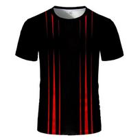Black Red Personality Striped Men T-shirts Hip Hop Trend Funny Streetwear 3D Printed O-neck Short Sleeve Tees XXL white