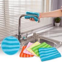 Striped Non Oiled Multifunctional Rag Microfiber Lazy Dishwashing Hundred Cleaning Dishwashing Cloth 30 X 30cm For Car Kitchen Home One Size