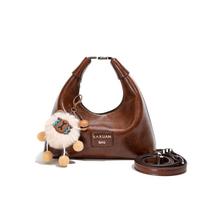 Autumn And Winter Super Fire Messenger Bag Women'S Simple Retro Soft Surface Commuter Versatile Shoulder Armpit Bag 22*10*13 juoda