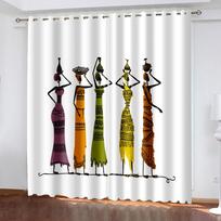 Pretty Girl Printed Backdrop Curtain Bedroom Blackout Curtains Living Room Window Curtain Boho Drapes Decor(2Panels)Cortinas W132cm x H160cm&Grommet gray