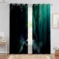 King Of The Forest Tiger Lion 3d Printing Curtain Polyester Fiber Bedroom Living Room Kitchen Window Decoration Curtain 2 Pieces W50xH130(CM)x2PCS&Rod pocket brown