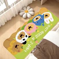 Imitation Cashmere Bedside Blanket Cartoon Special-shaped Thickened Balcony Mat Household Bedroom Bedside Plush Tatami Foot Mat 40*120 beige