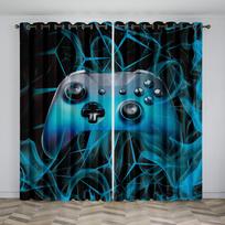 Gamepad Curtain Game Controller Shade Curtain 2 Panel Kids Boys Girls Room Bedroom Living Room Decorative Curtains 50W130H(CM)X2PCS&Grommet Top