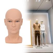 Bald Display Head for Glasses, Wig Holder Stand Salon Use Male white