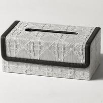 Modern Tissue Box Cover, Case Paper Holder Light Luxury Dispenser for Coffee Edge gray