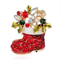 Kalėdų serija Sagė Kalėdinė sagė Kalėdų eglutės apykaklės segtukas 1 * Brooch beige