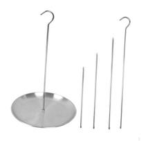 Stainless Steel Turkey Fryer Stand, Poultry Deep Frying Rack, Hanger Vertical Skewer, white