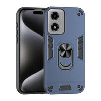 KEYSION Shockproof Case for Motorola MOTO G24 Power G04 G04S Camera Protection Ring Stand Phone Cover for MOTO E14 E13 E22 E22i for MOTO E22i mėlyna