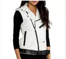 Stylish Waist Coat Fancy Western Women Vest Coat Black & White Leather Lambskin S juoda/balta
