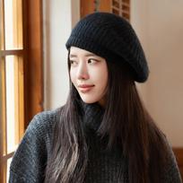 Wool Beret Hat for Women, New Autumn and Winter Big Head Circumference Knitted Hat, Cold Hat, Fashionable and Trendy Mom Hat One Size