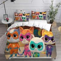 Anime Super Kitties Patalynės Komplektai Antklodė Antklodė Lovos Užtiesalas Antklodės užvalkalas Pagalvės užvalkalų Komplektai Vaikų Suaugusiųjų Dydis Namų Tekstilė EU Single 135x200cm gray