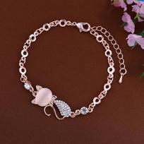 Lovely Cat Pendant Bracelet Women Party Lobster Clasp Women Ladies Sexy ADM white