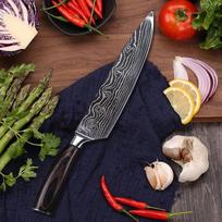 1 vnt., Virėjo peilis Japoniškas peilis Sašimi pjaustymo peilis Virėjo universalus peilis Peilis maisto gaminimui Damasko lazerinis raštas Virtuvinis peilis 1pc knife
